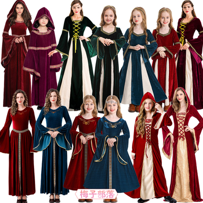 万圣节复古欧洲中世纪宫廷皇后女王长裙茶话会贵族少女公主礼服装