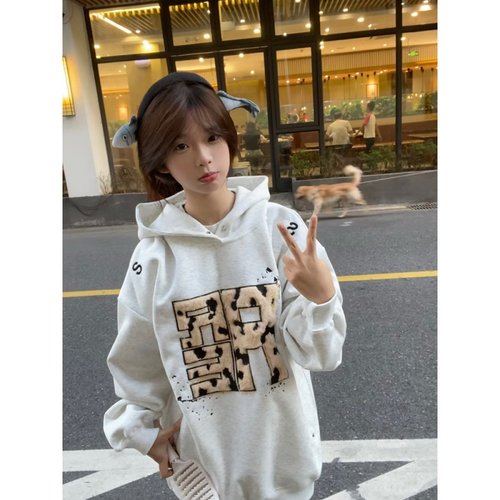 HandSeven美式高街刺绣连帽卫衣