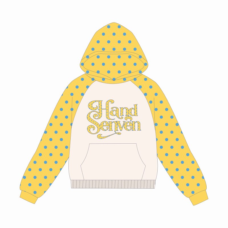 HandSeven2026秋冬季美式趣味满印波点字母刺绣连帽卫衣重磅上衣