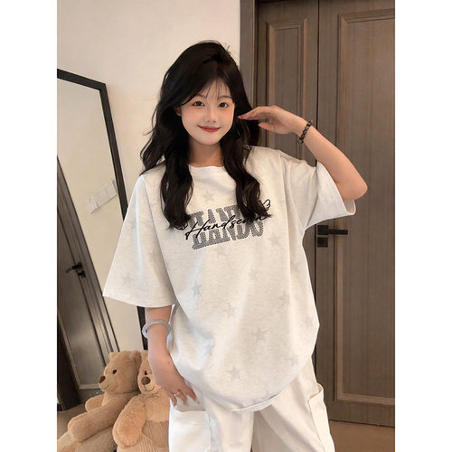 HandSeven字母贴布刺绣夏季短袖