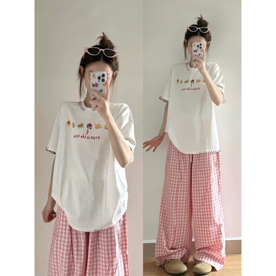 HandSeven短袖美式男女刺绣T恤