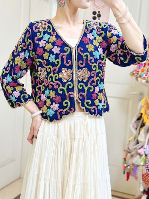 ｛绝美画报｝夏萨珑！富家千金丹麦重工手工钉珠刺绣摩洛哥外套秋