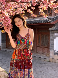 摩洛哥印度埃及尼泊尔阿拉伯中东纯手工重工钉珠仙女长裙 夏萨珑