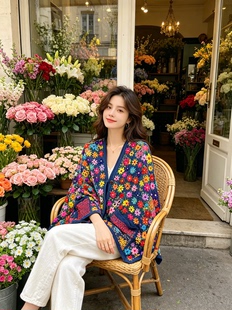 《不周山物》泰国重工彩色刺绣花朵外套波西米亚异域手工短款外套