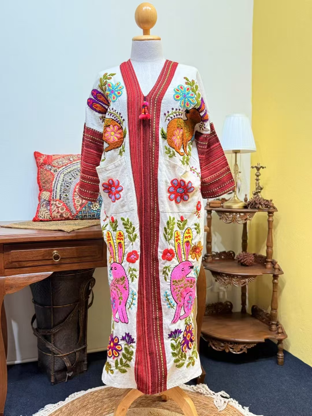 【绝美画报】夏萨珑！花仙子连衣裙棉麻满绣度假风田园夏季2025新