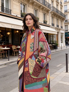 ｛甜酷满格｝夏萨珑 suzani多巴胺配色印度纯手工刺子绣古布外套