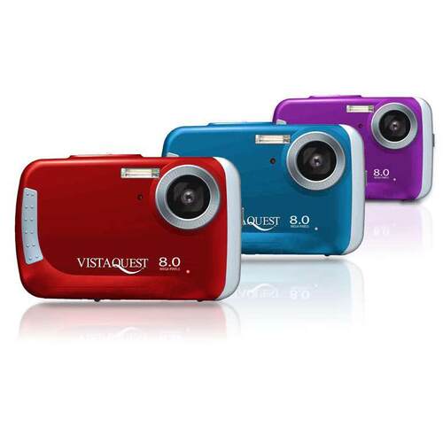 清仓绝版VISTAQUEST VQ8950防水摄像照相机水下3米红/蓝礼品儿童 - 封面