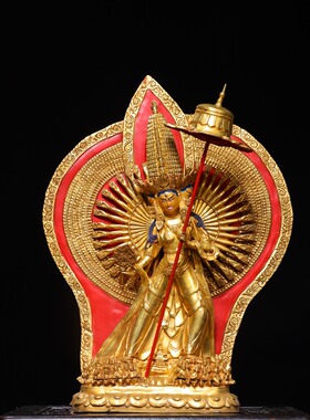 纯铜器大白伞盖佛母千手观音菩萨佛像十一面像家居供奉工艺品摆件