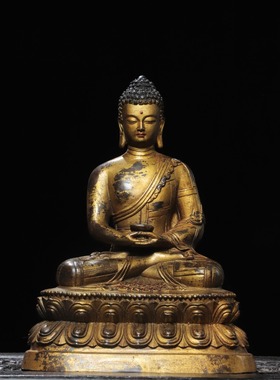 全鎏金释迦牟尼复古精工铜雕室内家用释迦摩尼佛像桌面装饰品摆件