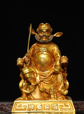 钟馗佛像摆件纯铜鎏金魁星点斗钟馗天师家居装饰天师伏魔天官赐福