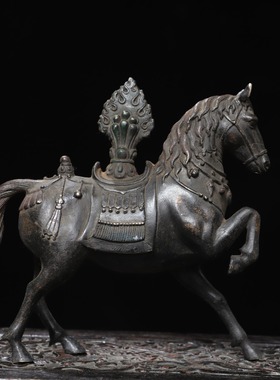 宝马摆件黄铜鎏金马到成功家居办公桌面装饰品创意工艺品复古礼品