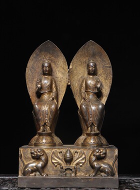 北魏佛像释迦牟尼纯黄铜器雕泥金家居佛堂供佛桌面装饰品复古摆件