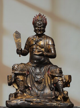 监斋菩萨佛像大圣紧那罗王纯铜器家居佛堂供奉装饰工艺品桌面摆件