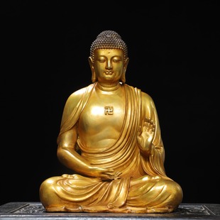 五方阿弥陀佛像藏传密宗纯黄铜全鎏金家用佛堂玄关供奉装饰品摆件