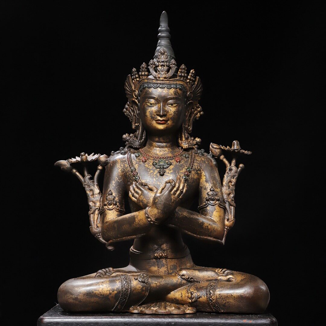 金刚总持佛像藏传密宗纯铜器复古寺庙佛堂供奉装饰工艺品摆件大号