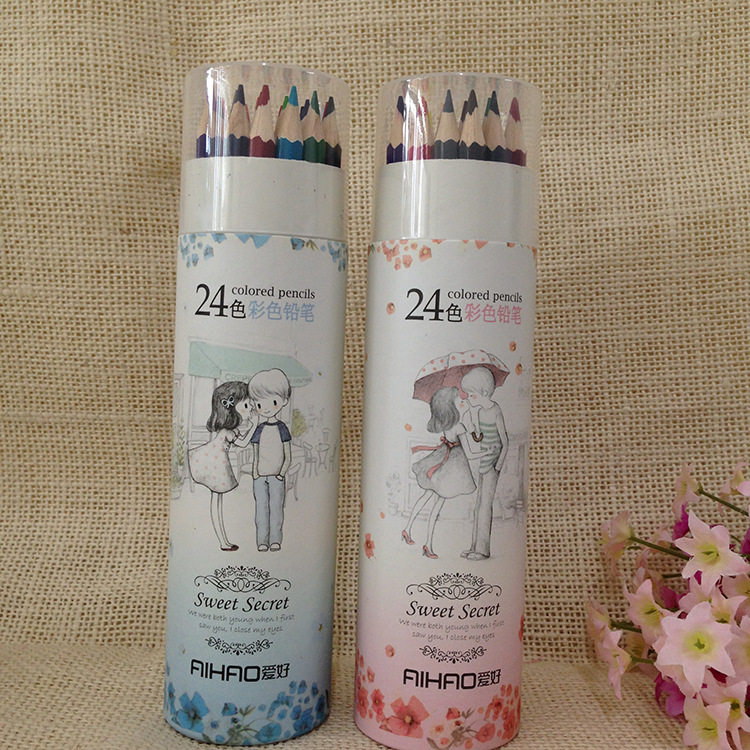 爱好9020-彩色铅笔12色18色24色36色彩铅爱情故事系列笔筒装批发|msdalam kategori Kamus elektronik/buku kertas elektronik/alat tulis, bekalan sekolah setiap hari, Set alat tulis/Gift Box - dari Buy2taobao.com untuk memberikan perkhidmatan ejen Taobao profesional membeli