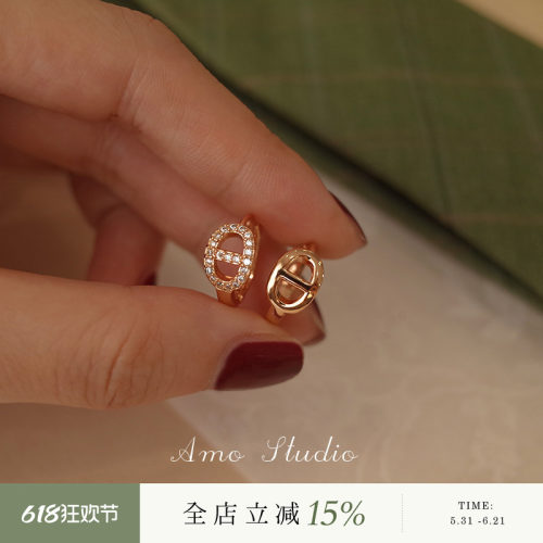 AMO猪鼻子耳环女ins小众高级感