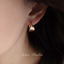 AMO时光轴简约高级感圆圈耳扣小众气质金色耳环日常通勤百搭耳饰
