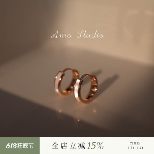 AMO简约贝壳耳环女小众设计ins
