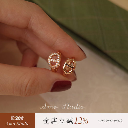 AMO猪鼻子耳环女ins小众高级感
