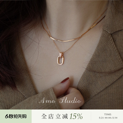 AMO几何U形项链女ins简约百搭