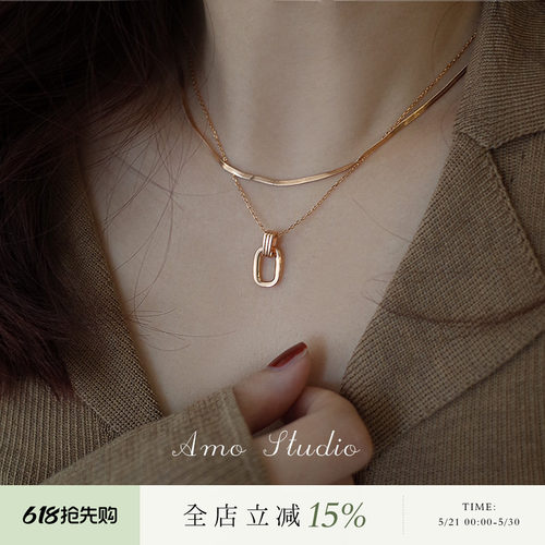 AMO几何U形项链女ins简约百搭