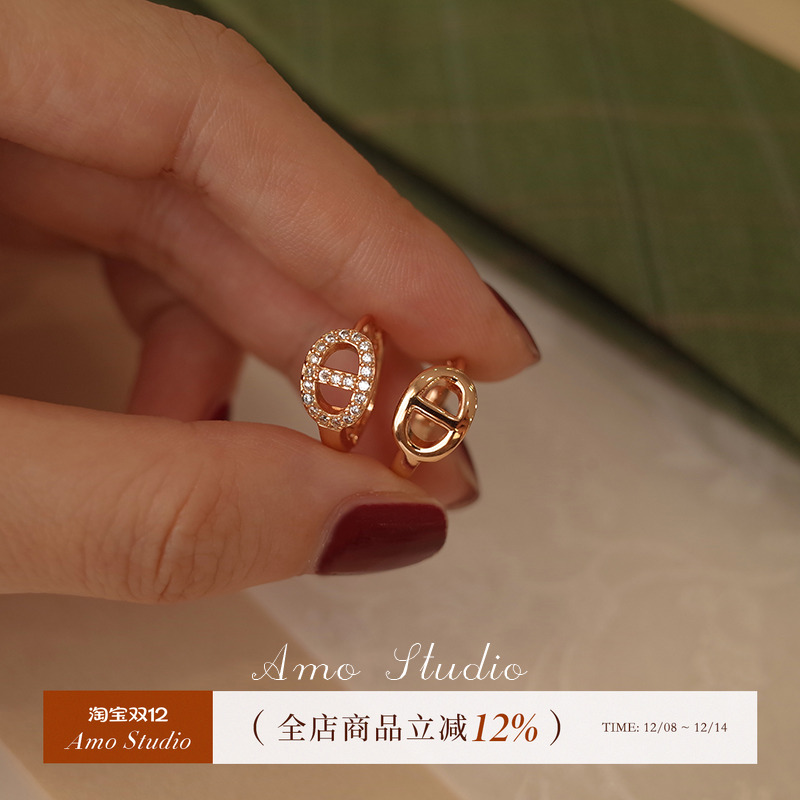 AMO猪鼻子耳环女ins小众高级感