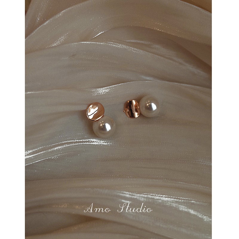 AMO人造珍珠耳环女简约大气百搭