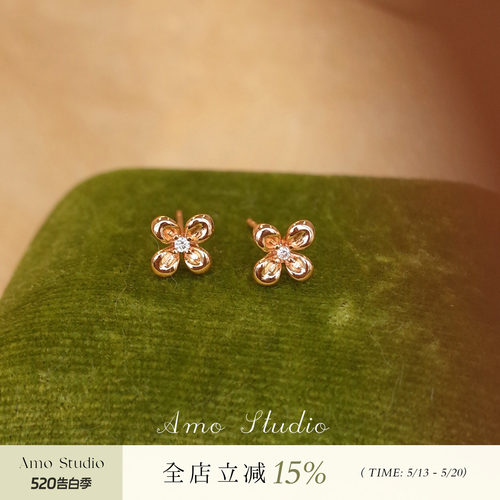AMO桂花耳钉女精致小巧温柔甜美