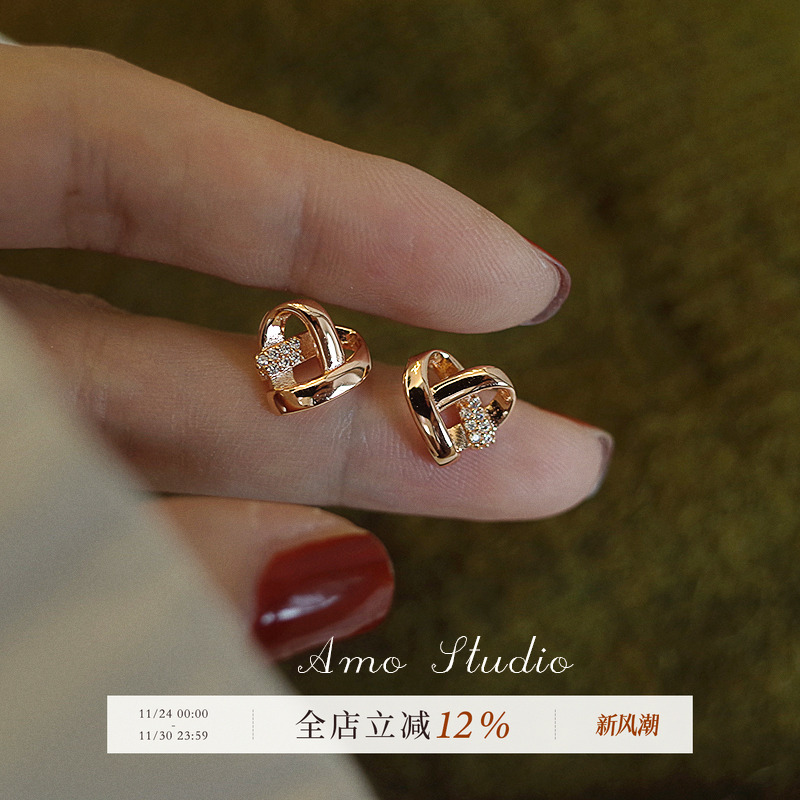 AMO小甜心耳钉耳夹甜美温柔百搭