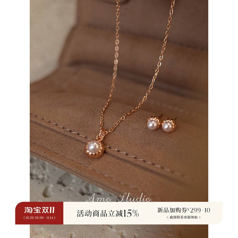AMO珍珠项链女纯银精致小巧