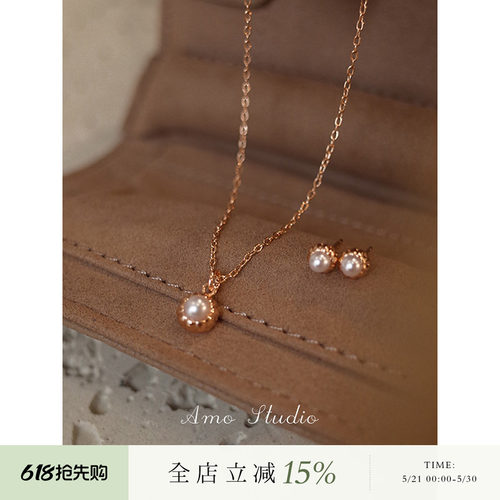AMO珍珠项链女纯银精致小巧