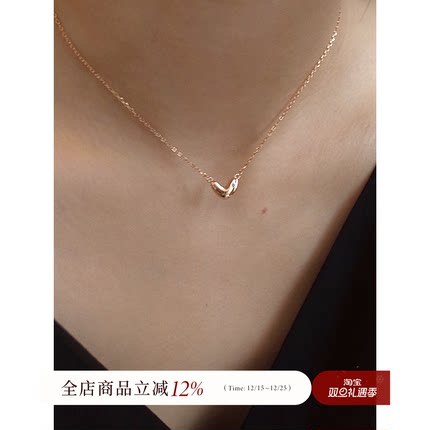 AMO简爱镶钻爱心纯银项链女2025新款冬小众设计感甜美简约锁骨链