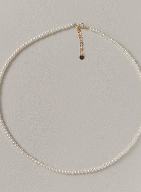 极细小天然淡水珍珠项链2-3MM