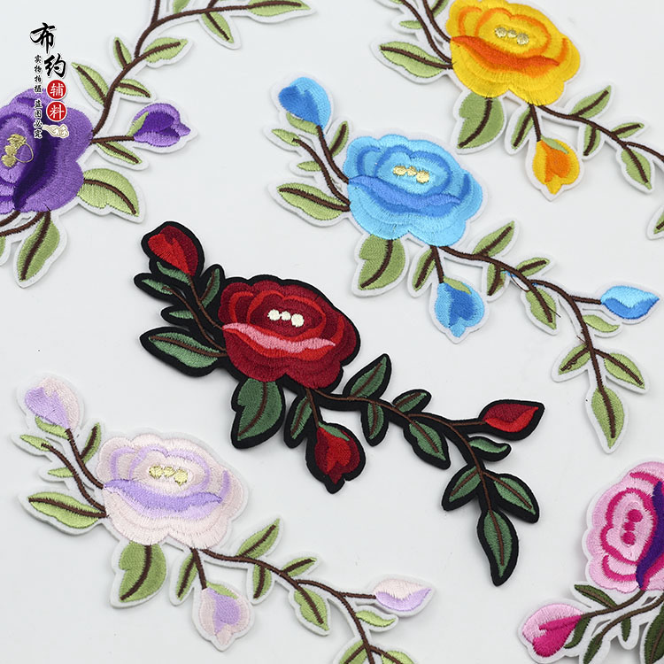 民族风刺绣舞台装饰小花衣服绣片布贴中国风补丁小号绣花贴片古风