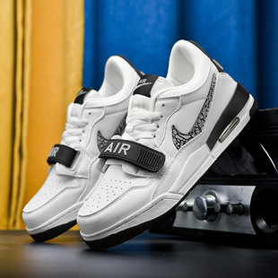 AJ312男鞋莆田正品鞋子黑白熊猫夏季低帮AJ篮球鞋情侣女款运动鞋