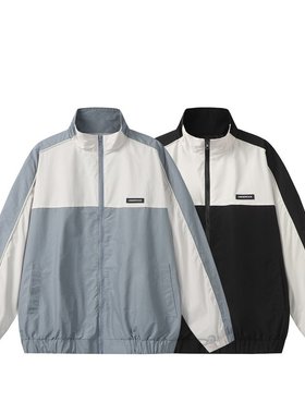 YANSANXIA新款字母logo徽标时尚百搭舒适休闲立领短款夹克外套男