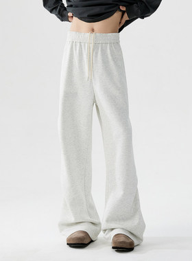 PUBIE秋季新款休闲裤男潮牌青少年学生设计感宽松垂感运动弯刀裤