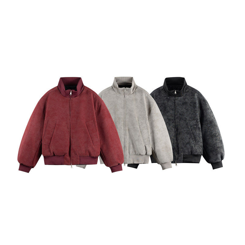 STUDIO ONE高级感PU皮棉服男女冬季国潮接头宽松夹棉机车服外套