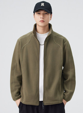 TAELE PLUS立领开衫外套男士高级感简约休闲夹克2025新款秋季上衣