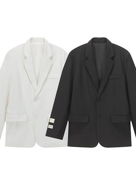 SANWEIYU复古秋季新款潮牌男女通勤春秋季纯色休闲小西服痞帅外套