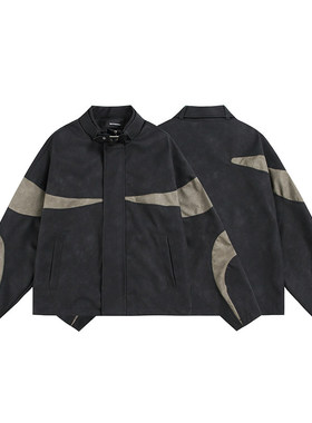 MAOQIAOYI美式潮牌撞色拼接户外运动立领夹克男女ins潮流外套