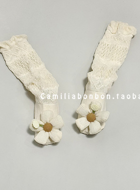 韩版婴儿长筒袜过膝松口夏季薄款女宝宝可爱花朵不勒腿空调防蚊袜