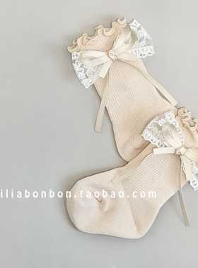 新生婴儿中筒袜韩版春秋季满月女宝宝公主可爱松口不勒腿幼童袜子