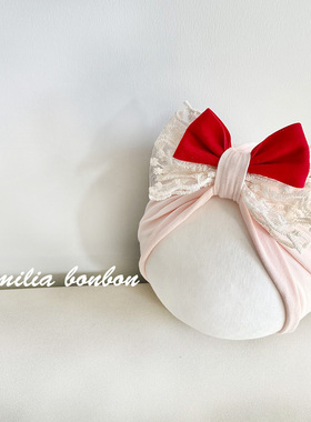 婴儿帽夏季纯棉薄款护囟门帽子女宝宝超萌可爱蕾丝蝴蝶结公主胎帽