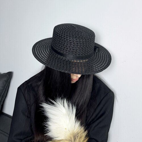 透气镂空大檐平顶礼帽女夏季出游