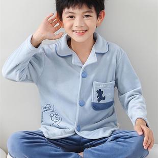 采购产品儿童睡衣男孩的春天秋天和冬天岛天鹅绒家庭衣服珊瑚天鹅