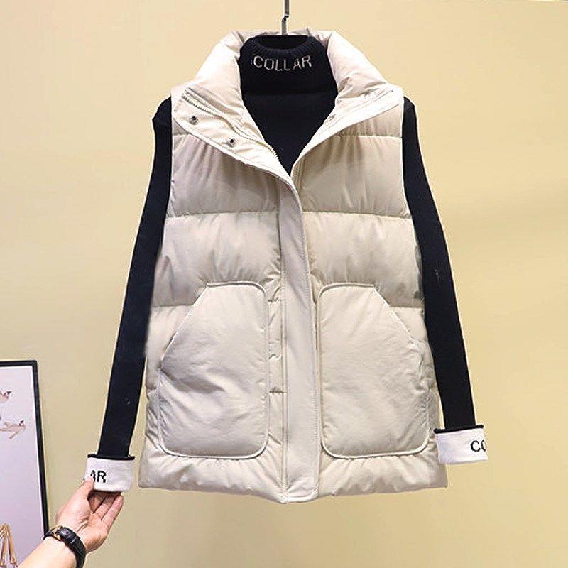 百搭羽绒棉服马甲女秋冬新款宽松背心韩版坎肩外套潮