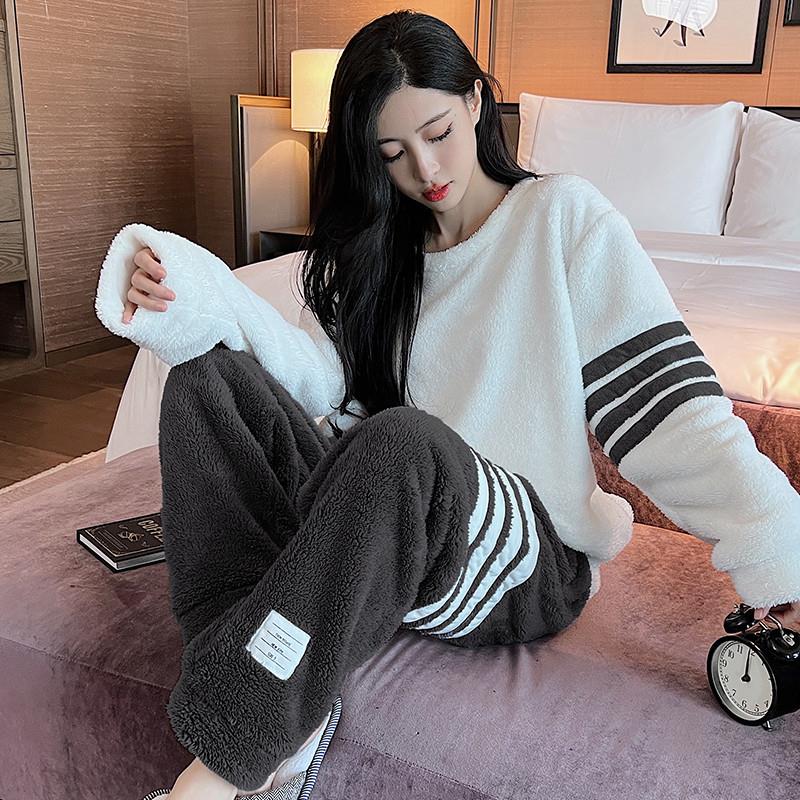 珊瑚绒睡衣女秋冬款加厚加绒网红风2025新款冬季天女款家居服套装