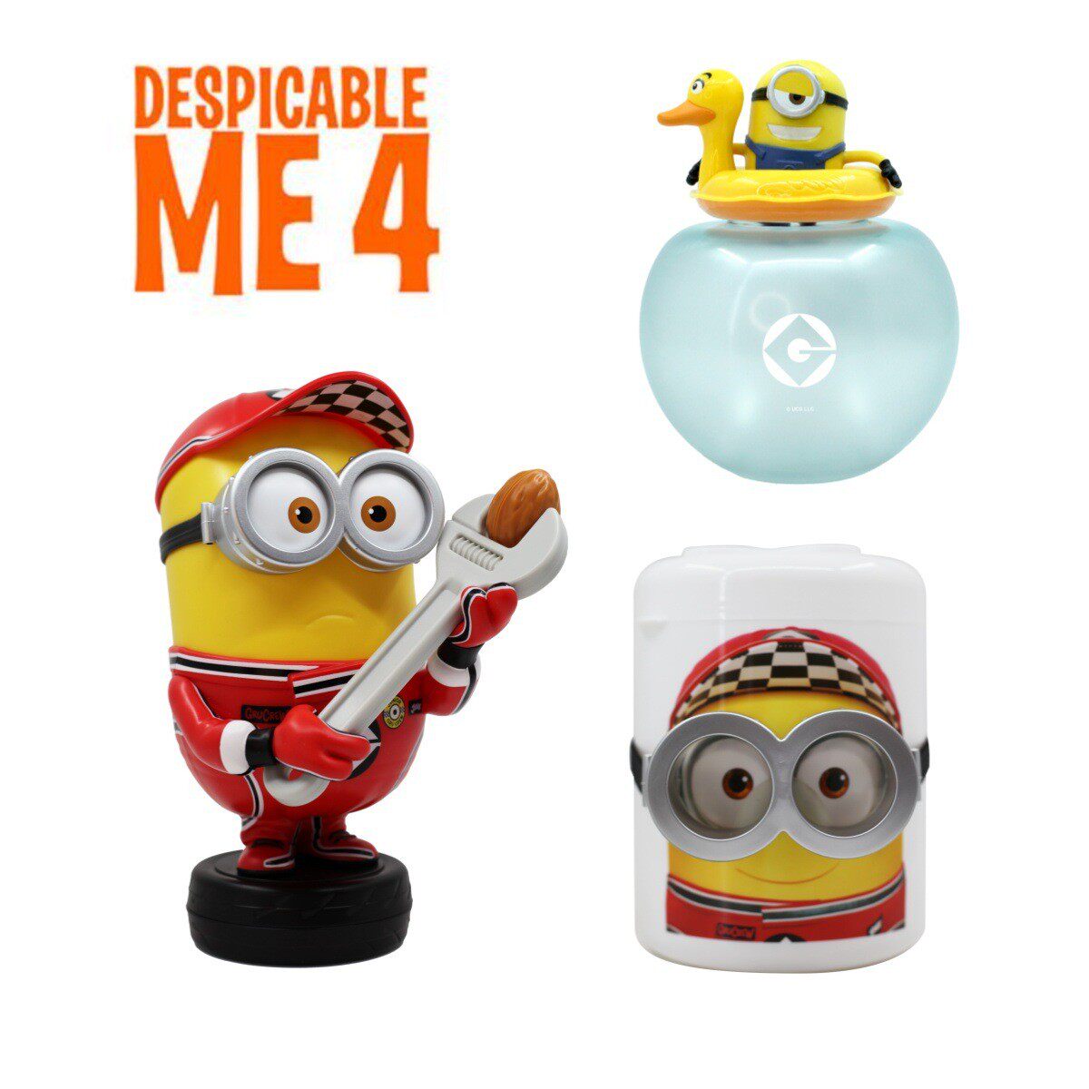 正版神偷奶爸4小黄人赛车手造型杯子cos造型桶爆米花桶影院周边